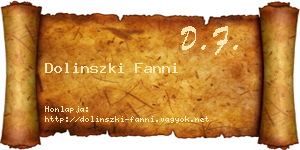 Dolinszki Fanni névjegykártya